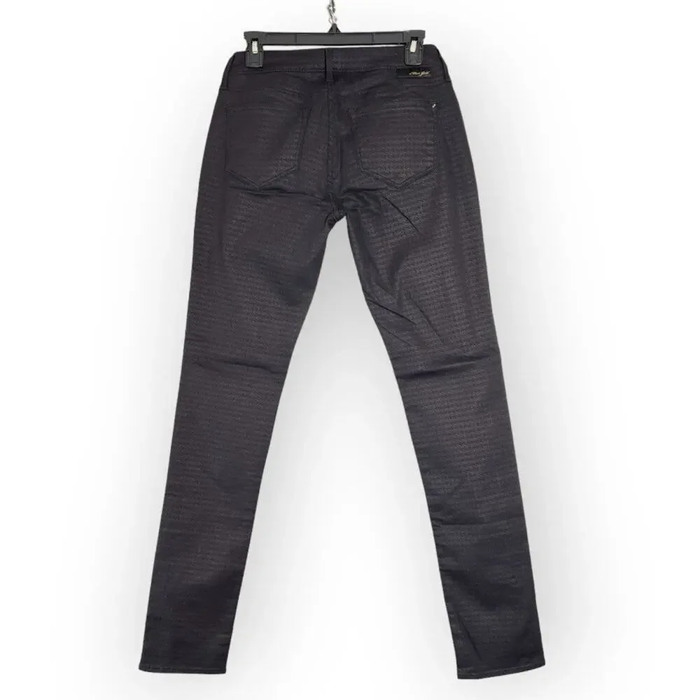 Mavi Gold Alexa Skinny Jeans Mid Rise 27x33 Black Houndstooth Pattern Denim NEW
